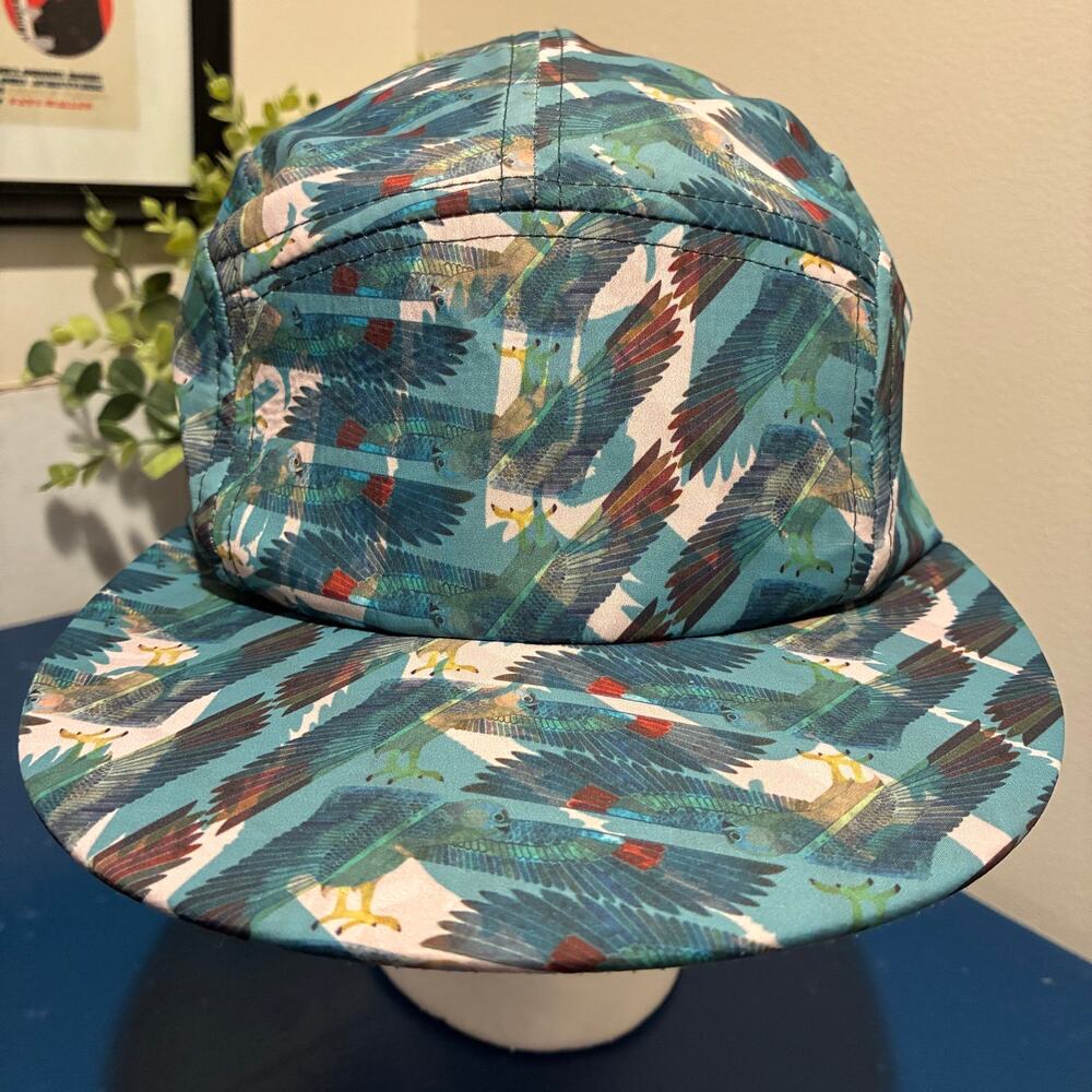 VTG Truth Fact 249 Kestrel Art Print 5 Panel Snapback Hat OSFM Athletic Colorful